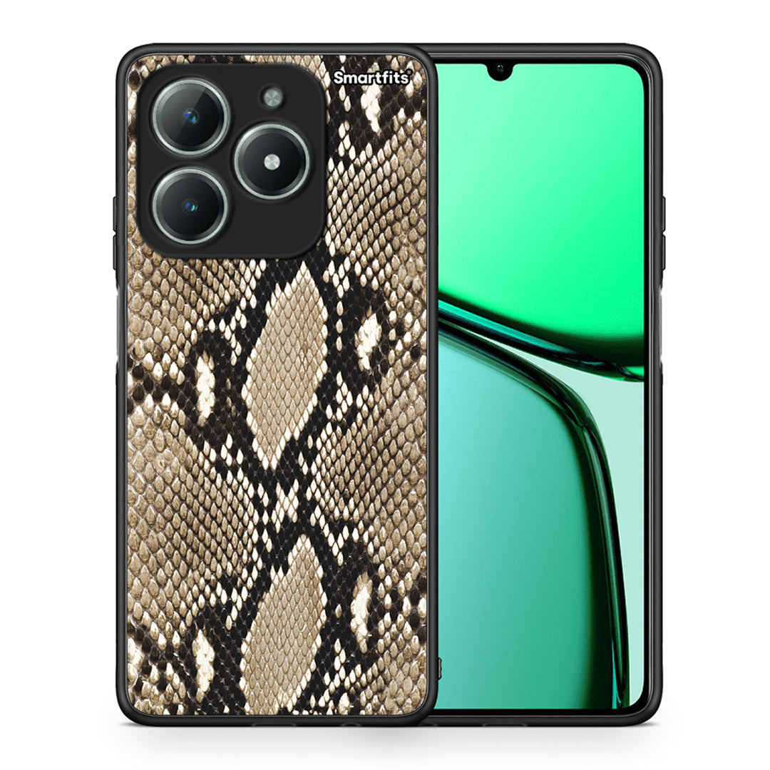 Θήκη Realme C61 Fashion Snake Animal από τη Smartfits με σχέδιο στο πίσω μέρος και μαύρο περίβλημα | Realme C61 Fashion Snake Animal case with colorful back and black bezels