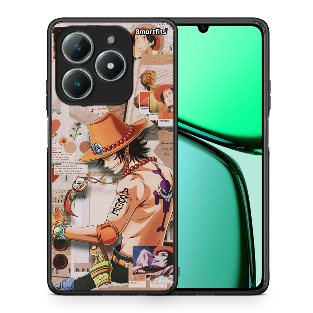 Θήκη Realme C63 4G Anime Collage από τη Smartfits με σχέδιο στο πίσω μέρος και μαύρο περίβλημα | Realme C63 4G Anime Collage case with colorful back and black bezels