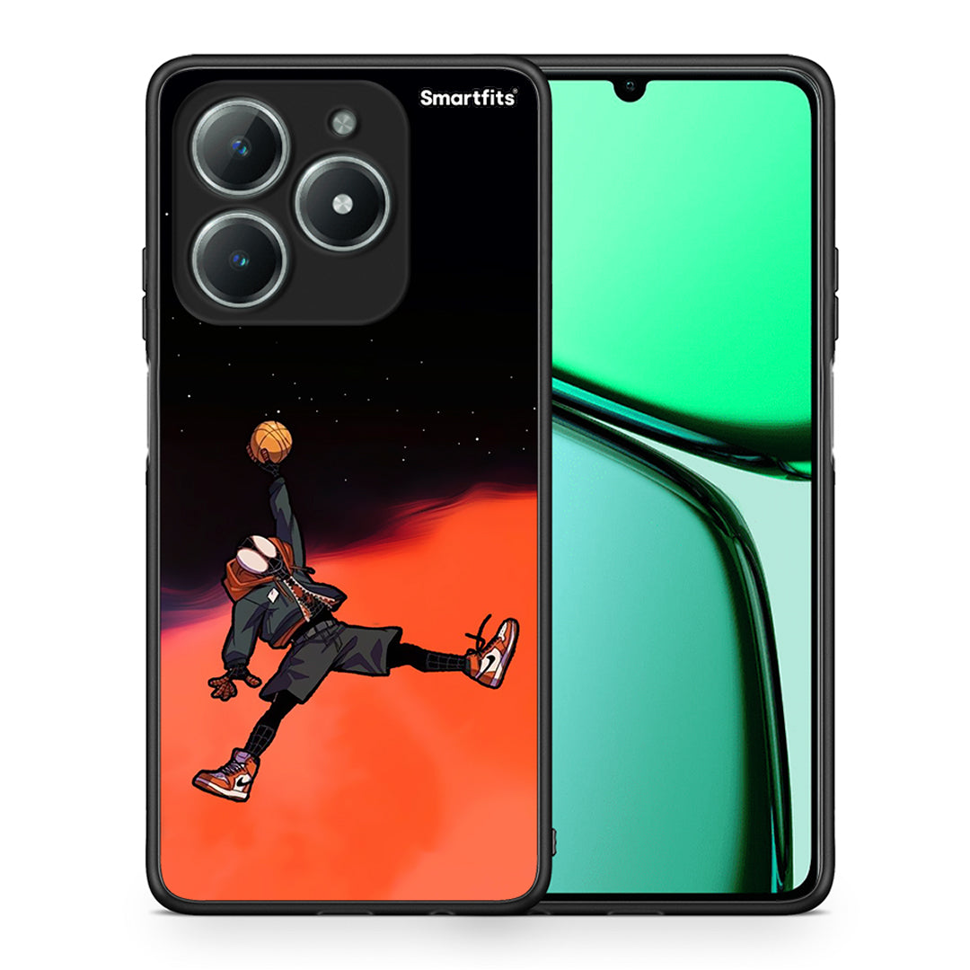 Θήκη Realme C61 Basketball Hero από τη Smartfits με σχέδιο στο πίσω μέρος και μαύρο περίβλημα | Realme C61 Basketball Hero case with colorful back and black bezels