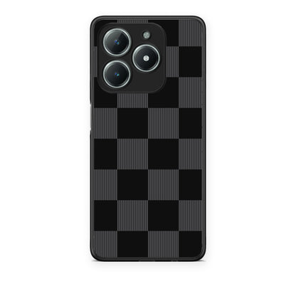 Θήκη Realme C63 4G Black and Charcoal Striped Checks από τη Smartfits με σχέδιο στο πίσω μέρος και μαύρο περίβλημα | Realme C63 4G Black and Charcoal Striped Checks case with colorful back and black bezels