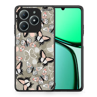 Thumbnail for Θήκη Realme C63 4G Butterflies Boho από τη Smartfits με σχέδιο στο πίσω μέρος και μαύρο περίβλημα | Realme C63 4G Butterflies Boho case with colorful back and black bezels