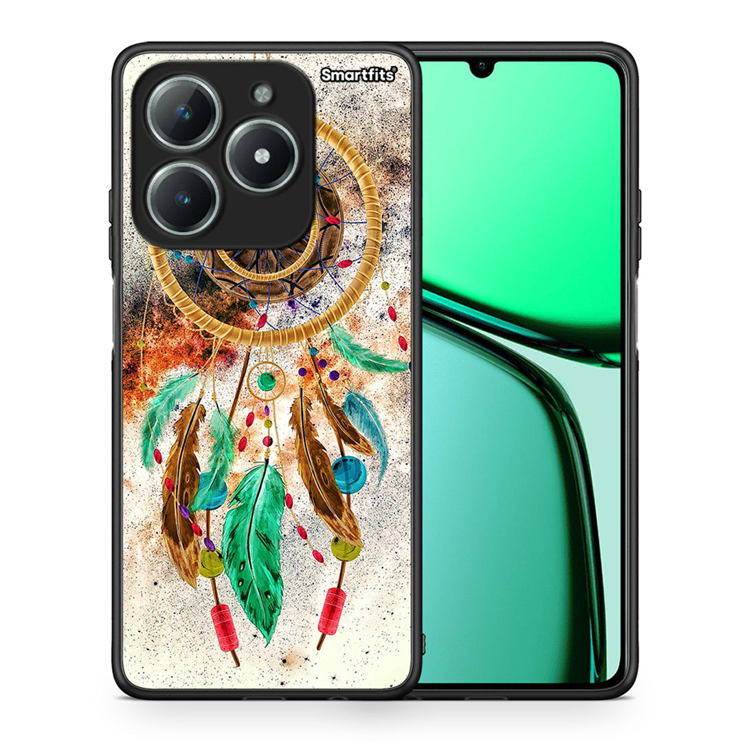 Θήκη Realme C61 DreamCatcher Boho από τη Smartfits με σχέδιο στο πίσω μέρος και μαύρο περίβλημα | Realme C61 DreamCatcher Boho case with colorful back and black bezels