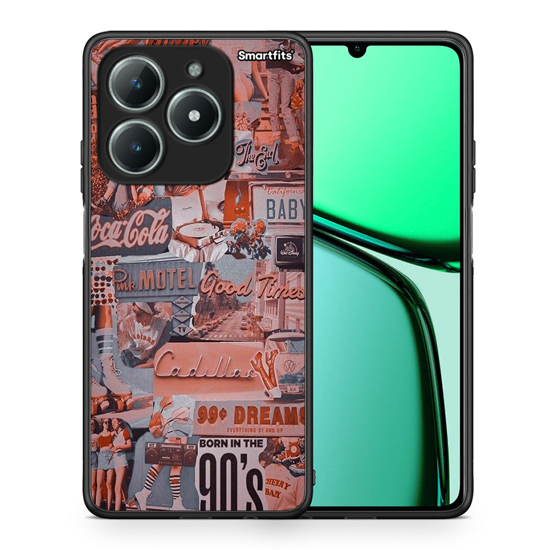 Θήκη Realme C63 4G Born In 90s από τη Smartfits με σχέδιο στο πίσω μέρος και μαύρο περίβλημα | Realme C63 4G Born In 90s case with colorful back and black bezels