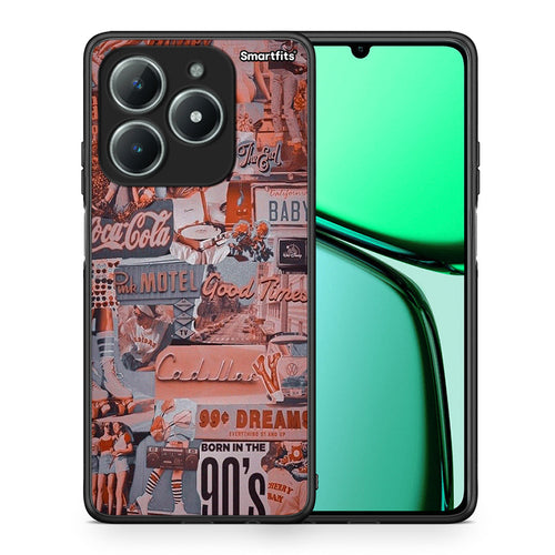 Θήκη Realme C63 4G Born In 90s από τη Smartfits με σχέδιο στο πίσω μέρος και μαύρο περίβλημα | Realme C63 4G Born In 90s case with colorful back and black bezels