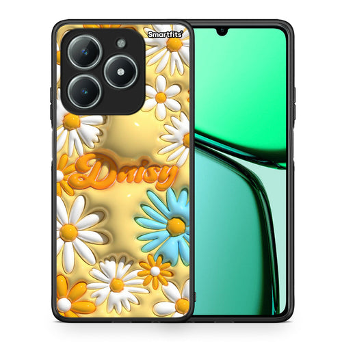 Θήκη Realme C61 Bubble Daisies από τη Smartfits με σχέδιο στο πίσω μέρος και μαύρο περίβλημα | Realme C61 Bubble Daisies case with colorful back and black bezels