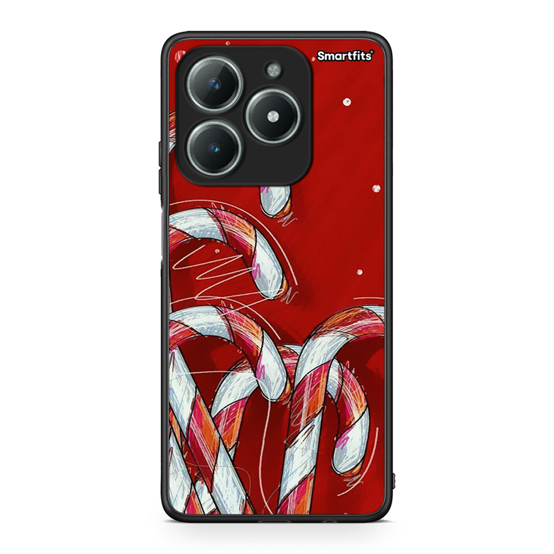 Realme C63 4G Candy Cane θήκη από τη Smartfits με σχέδιο στο πίσω μέρος και μαύρο περίβλημα | Smartphone case with colorful back and black bezels by Smartfits