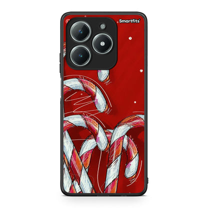 Realme C63 4G Candy Cane θήκη από τη Smartfits με σχέδιο στο πίσω μέρος και μαύρο περίβλημα | Smartphone case with colorful back and black bezels by Smartfits