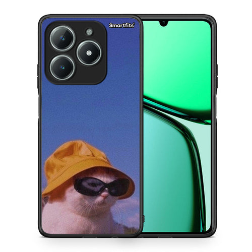 Θήκη Realme C63 4G Cat Diva από τη Smartfits με σχέδιο στο πίσω μέρος και μαύρο περίβλημα | Realme C63 4G Cat Diva case with colorful back and black bezels