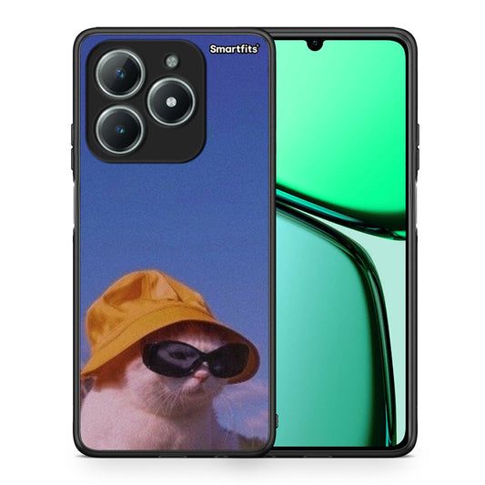 Θήκη Realme C63 4G Cat Diva από τη Smartfits με σχέδιο στο πίσω μέρος και μαύρο περίβλημα | Realme C63 4G Cat Diva case with colorful back and black bezels