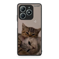 Thumbnail for Realme C61 Cats In Love Θήκη από τη Smartfits με σχέδιο στο πίσω μέρος και μαύρο περίβλημα | Smartphone case with colorful back and black bezels by Smartfits