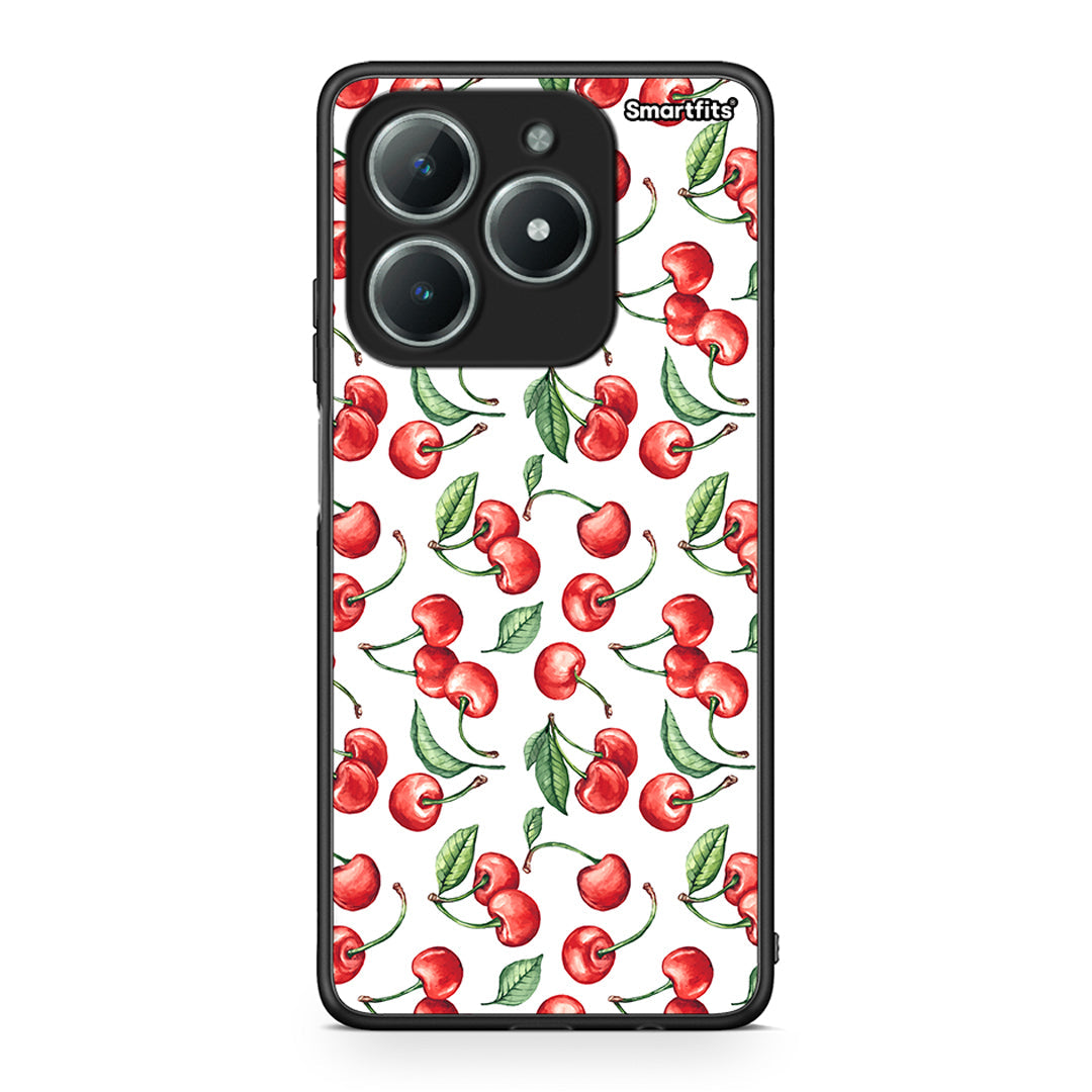 Realme C63 4G Cherry Summer θήκη από τη Smartfits με σχέδιο στο πίσω μέρος και μαύρο περίβλημα | Smartphone case with colorful back and black bezels by Smartfits