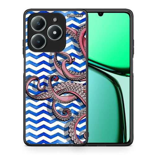 Θήκη Realme C63 4G Chevron Devilfish από τη Smartfits με σχέδιο στο πίσω μέρος και μαύρο περίβλημα | Realme C63 4G Chevron Devilfish case with colorful back and black bezels