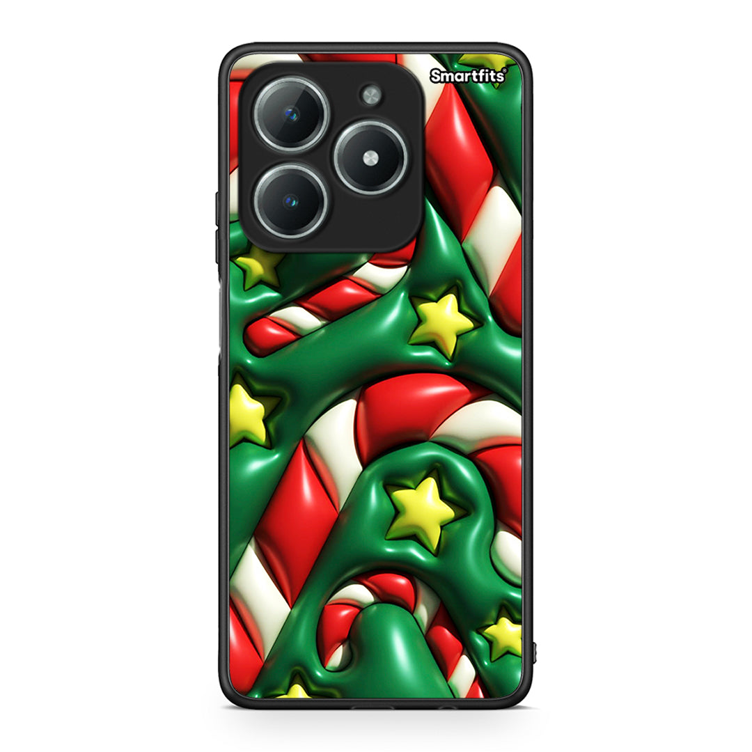 Realme C61 Christmas Bubbles θήκη από τη Smartfits με σχέδιο στο πίσω μέρος και μαύρο περίβλημα | Smartphone case with colorful back and black bezels by Smartfits