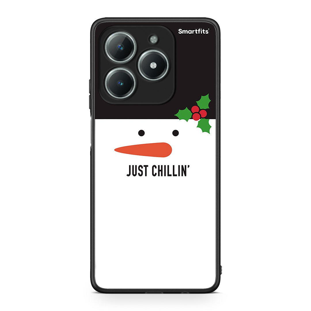 Realme C61 Christmas Chillin θήκη από τη Smartfits με σχέδιο στο πίσω μέρος και μαύρο περίβλημα | Smartphone case with colorful back and black bezels by Smartfits