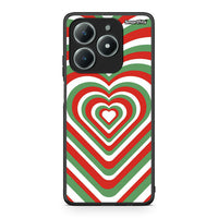 Thumbnail for Realme C61 Christmas Hearts θήκη από τη Smartfits με σχέδιο στο πίσω μέρος και μαύρο περίβλημα | Smartphone case with colorful back and black bezels by Smartfits