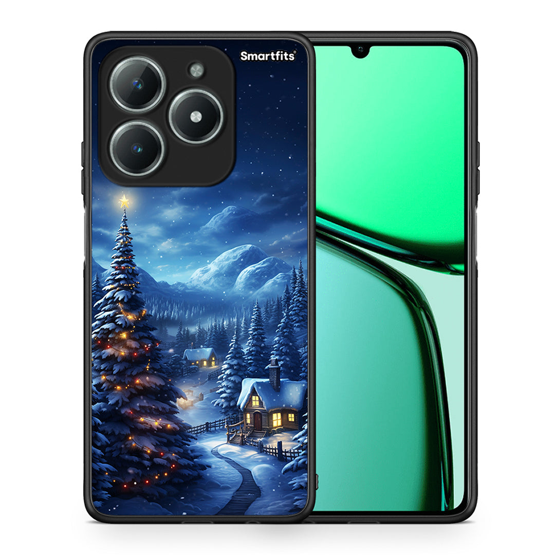 Θήκη Realme C63 4G Christmas Scenery από τη Smartfits με σχέδιο στο πίσω μέρος και μαύρο περίβλημα | Realme C63 4G Christmas Scenery case with colorful back and black bezels