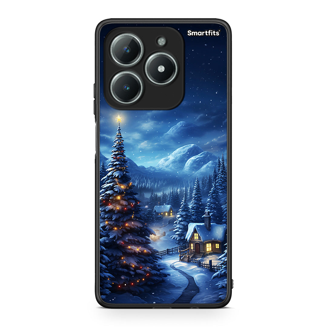 Realme C61 Christmas Scenery θήκη από τη Smartfits με σχέδιο στο πίσω μέρος και μαύρο περίβλημα | Smartphone case with colorful back and black bezels by Smartfits