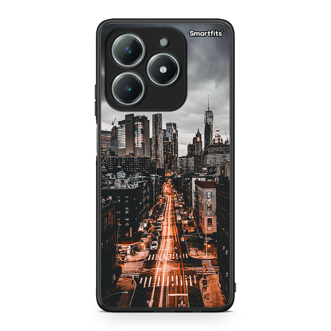 Realme C61 City Lights θήκη από τη Smartfits με σχέδιο στο πίσω μέρος και μαύρο περίβλημα | Smartphone case with colorful back and black bezels by Smartfits