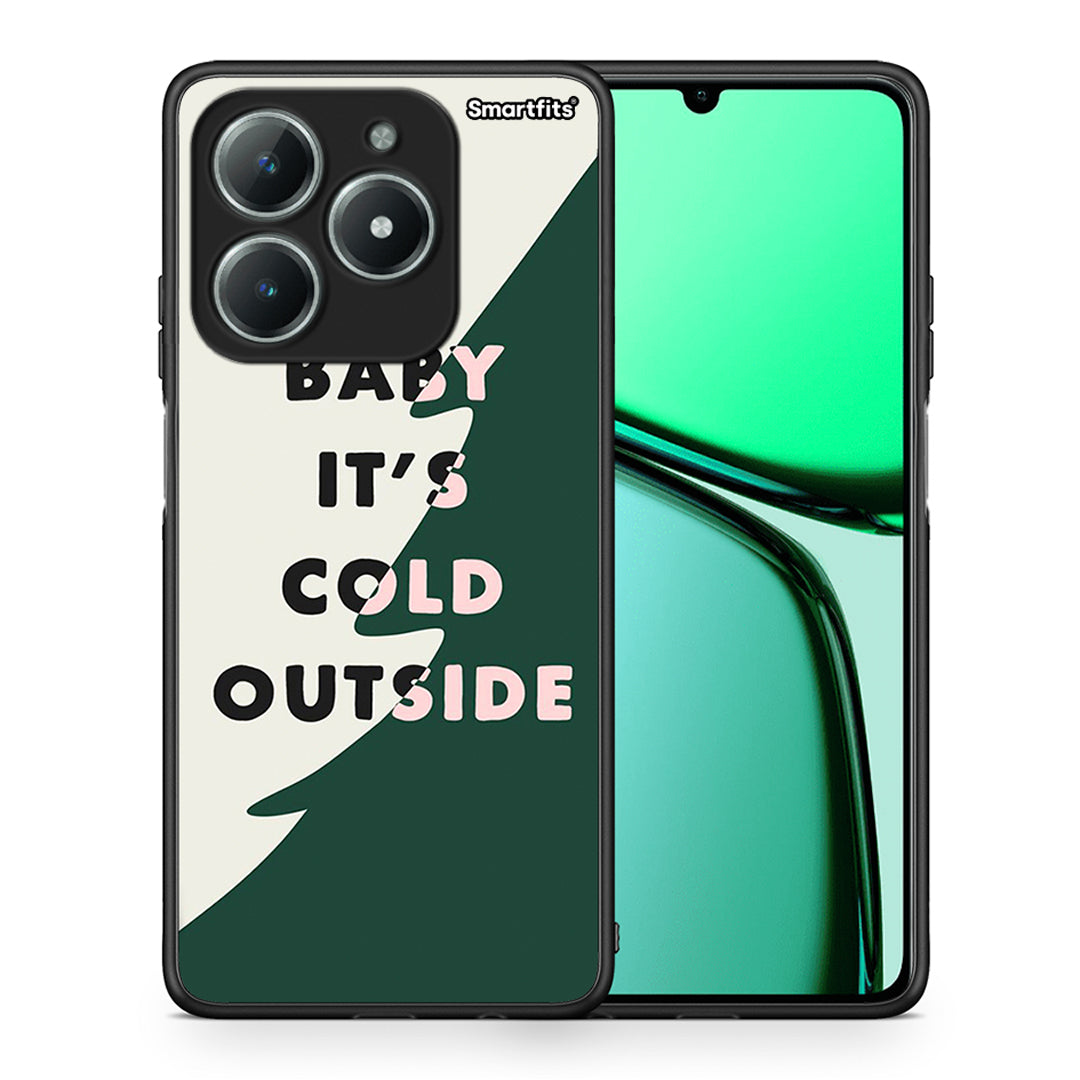 Θήκη Realme C61 Cold Outside από τη Smartfits με σχέδιο στο πίσω μέρος και μαύρο περίβλημα | Realme C61 Cold Outside case with colorful back and black bezels