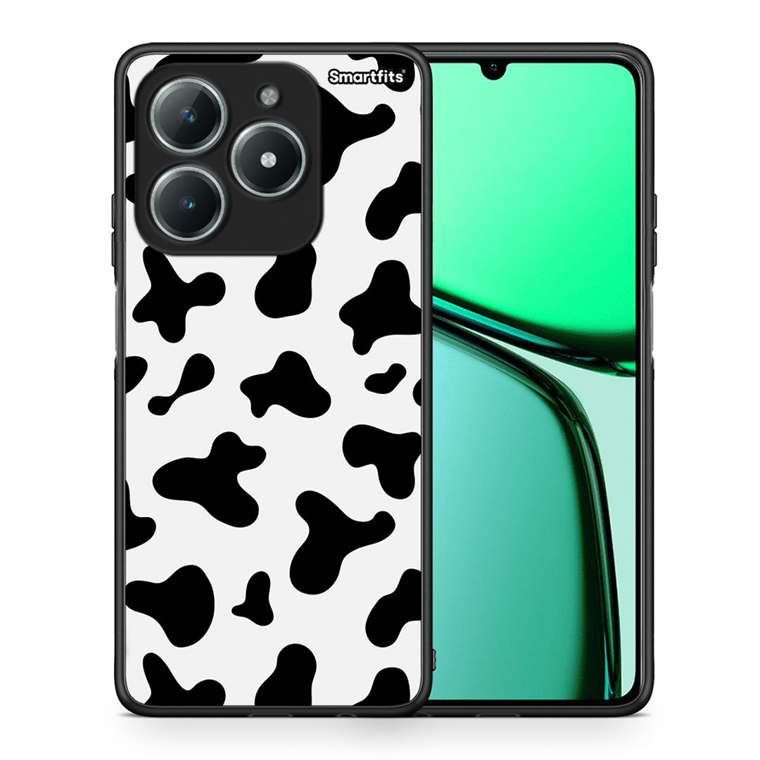 Θήκη Realme C63 4G Cow Print από τη Smartfits με σχέδιο στο πίσω μέρος και μαύρο περίβλημα | Realme C63 4G Cow Print case with colorful back and black bezels