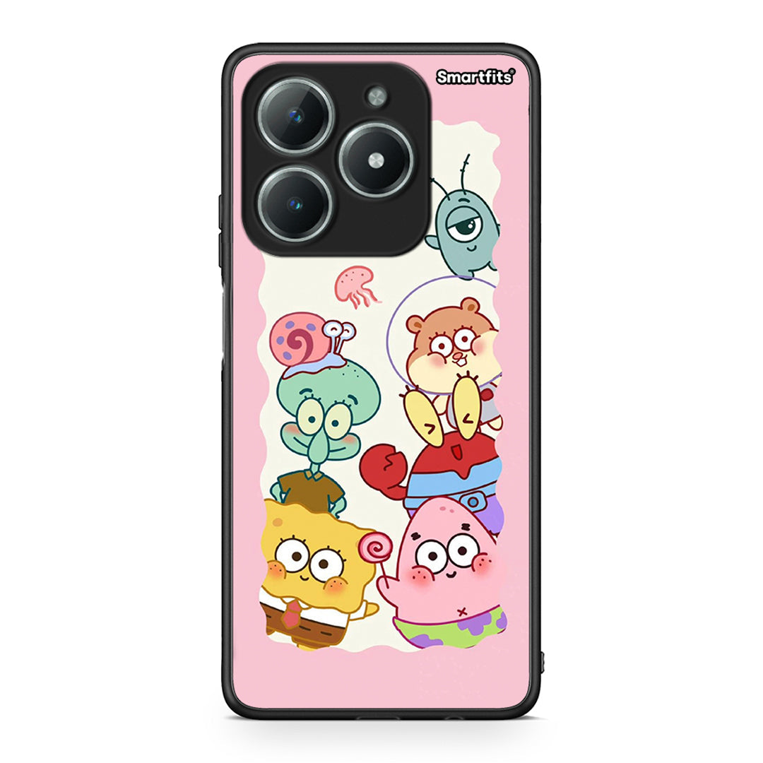 Realme C61 Cute Companion θήκη από τη Smartfits με σχέδιο στο πίσω μέρος και μαύρο περίβλημα | Smartphone case with colorful back and black bezels by Smartfits