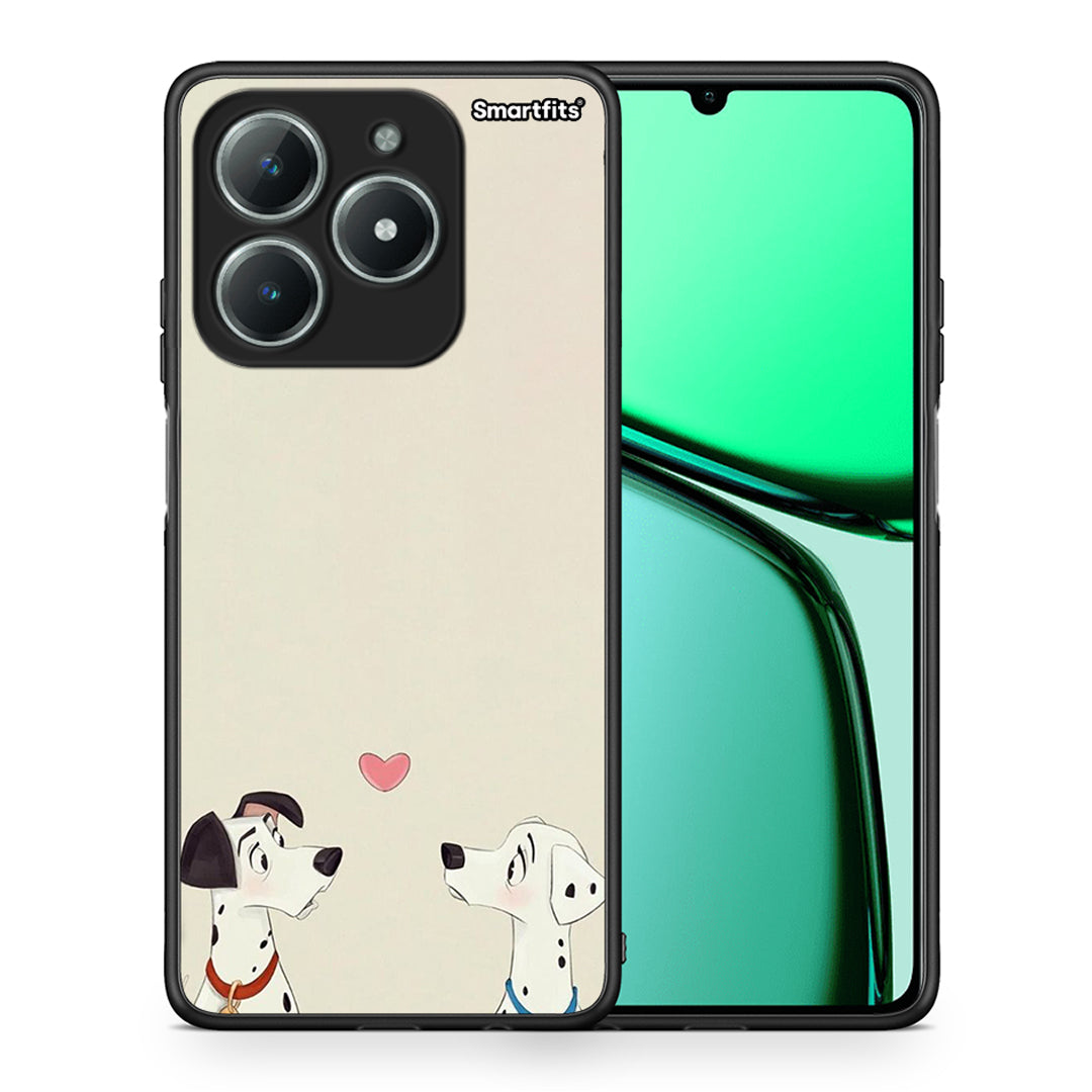 Θήκη Realme C61 Dalmatians Love από τη Smartfits με σχέδιο στο πίσω μέρος και μαύρο περίβλημα | Realme C61 Dalmatians Love case with colorful back and black bezels