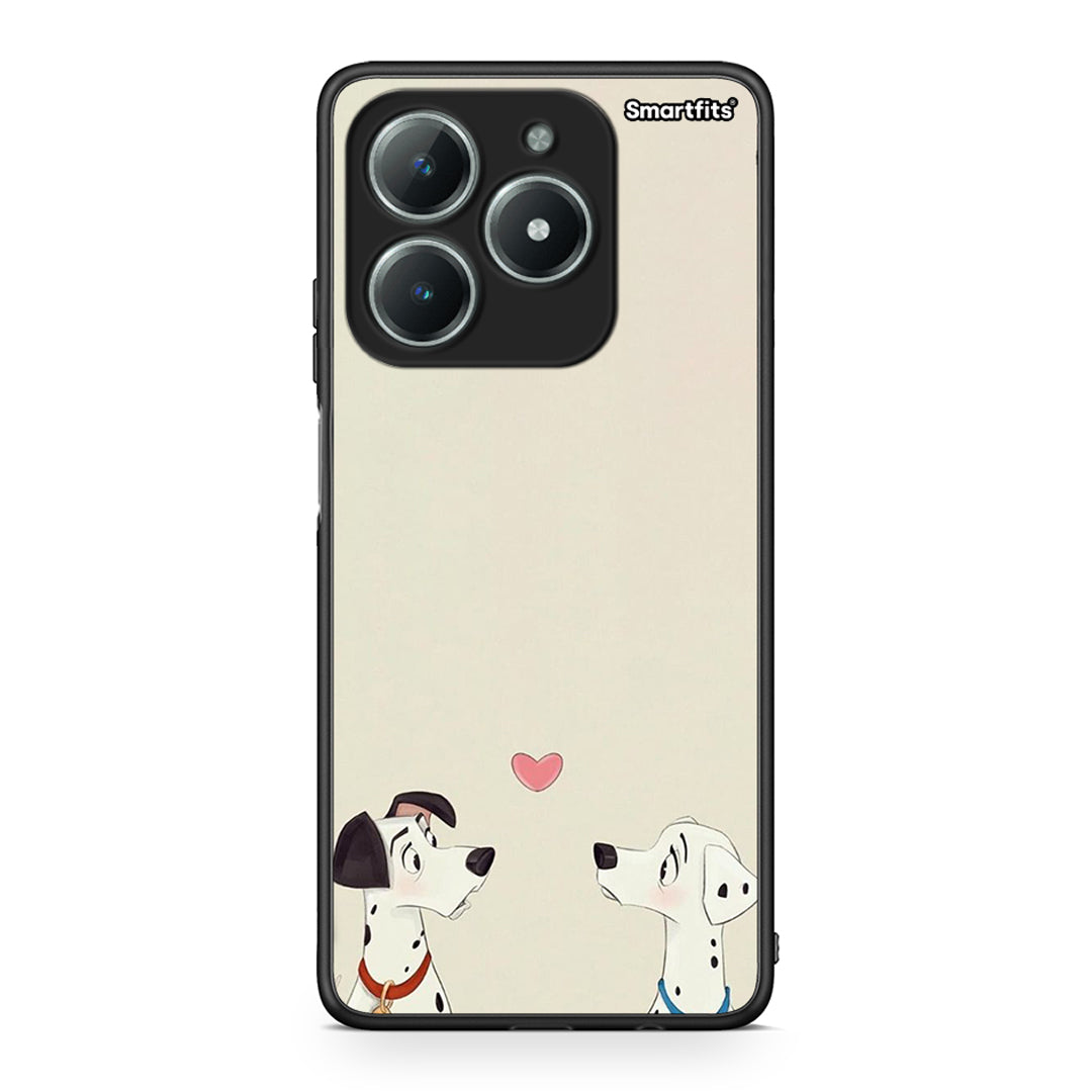 Realme C61 Dalmatians Love θήκη από τη Smartfits με σχέδιο στο πίσω μέρος και μαύρο περίβλημα | Smartphone case with colorful back and black bezels by Smartfits