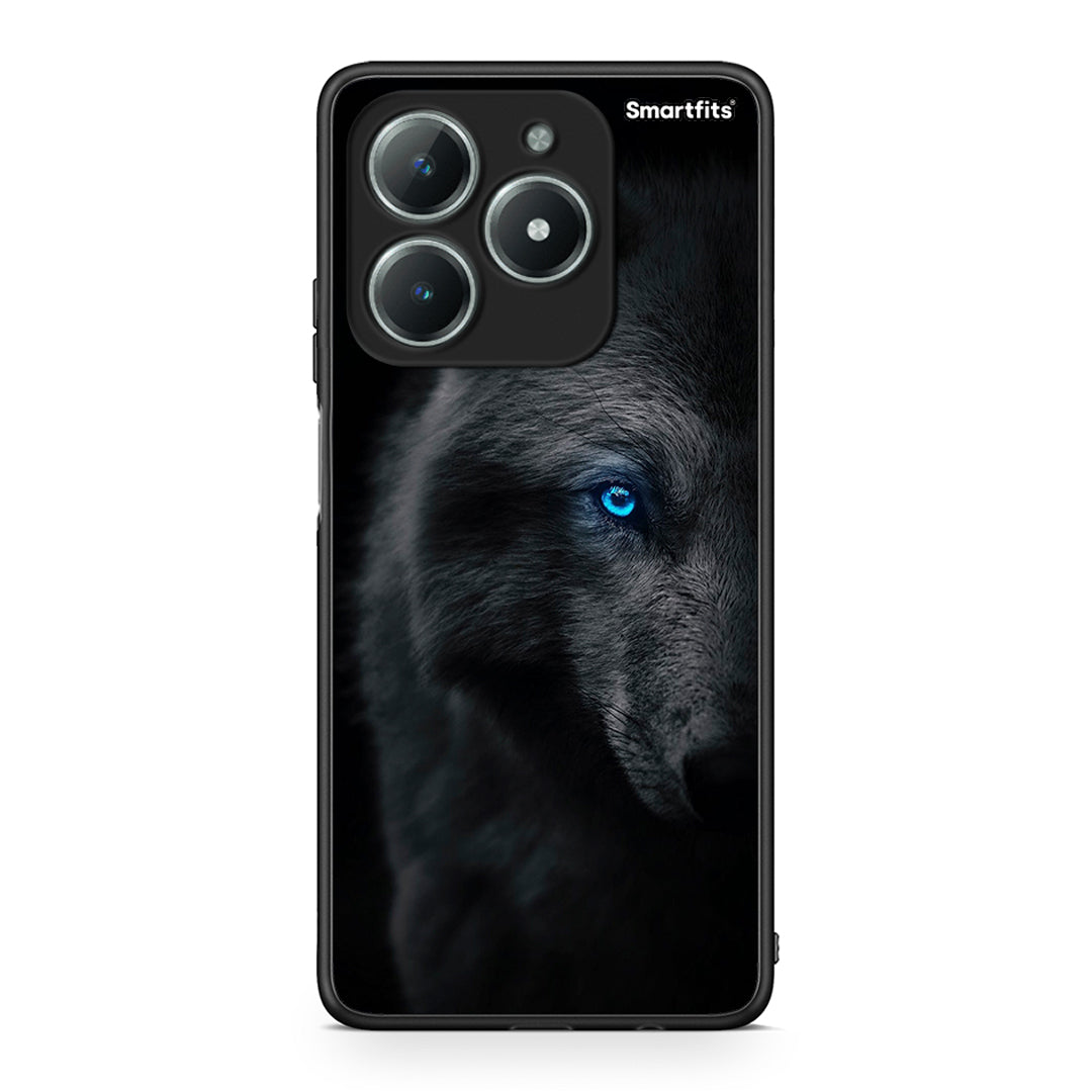 Realme C61 Dark Wolf θήκη από τη Smartfits με σχέδιο στο πίσω μέρος και μαύρο περίβλημα | Smartphone case with colorful back and black bezels by Smartfits