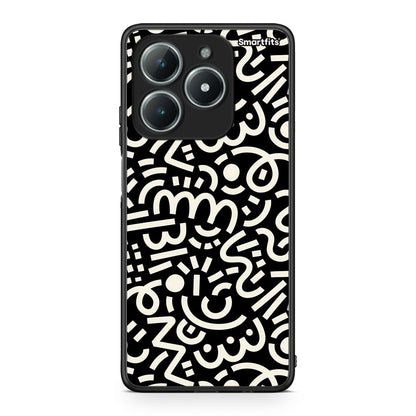 Realme C61 Doodle Art Θήκη από τη Smartfits με σχέδιο στο πίσω μέρος και μαύρο περίβλημα | Smartphone case with colorful back and black bezels by Smartfits