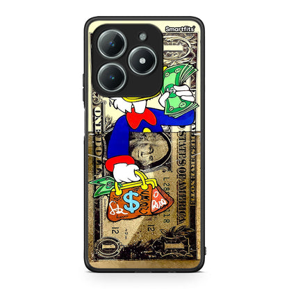Realme C61 Duck Money Θήκη από τη Smartfits με σχέδιο στο πίσω μέρος και μαύρο περίβλημα | Smartphone case with colorful back and black bezels by Smartfits