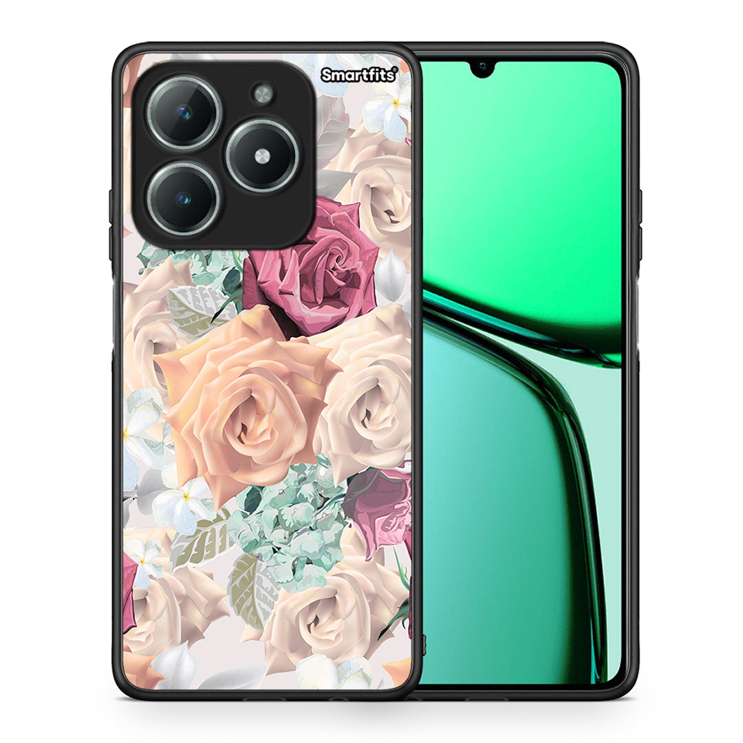 Θήκη Realme C61 Bouquet Floral από τη Smartfits με σχέδιο στο πίσω μέρος και μαύρο περίβλημα | Realme C61 Bouquet Floral case with colorful back and black bezels