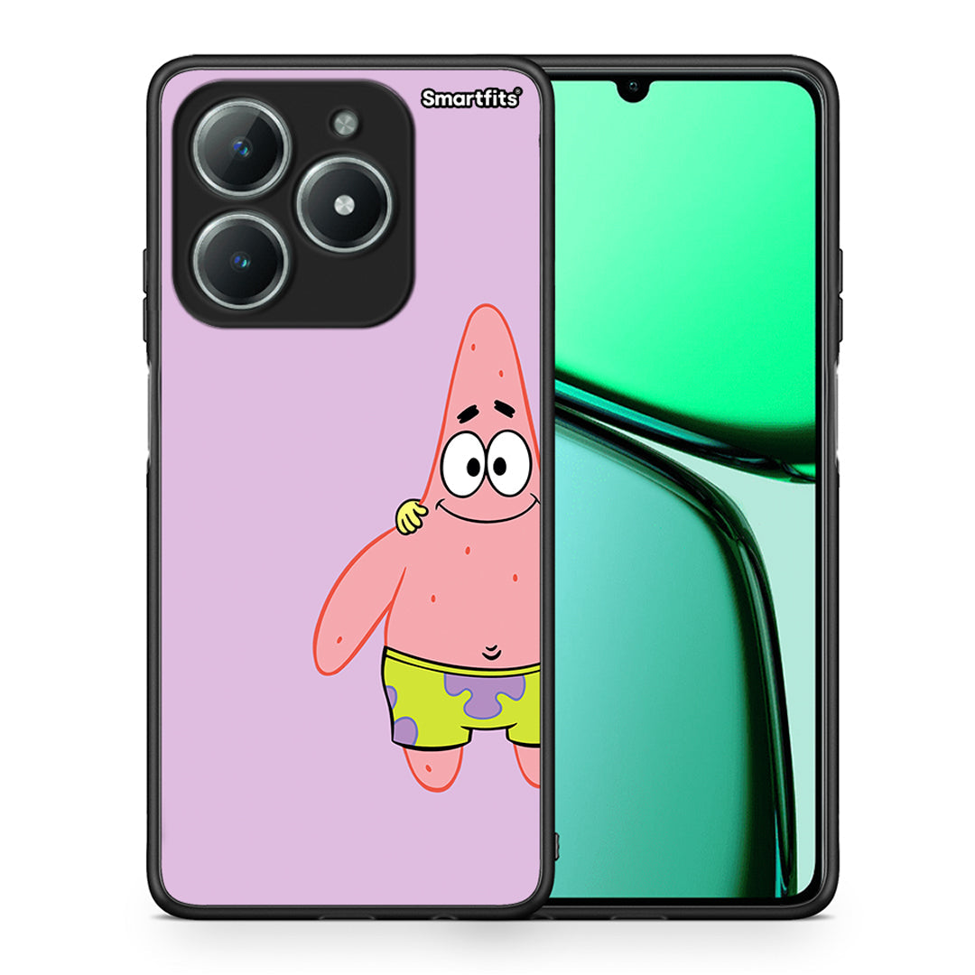 Θήκη Realme C61 Friends Patrick από τη Smartfits με σχέδιο στο πίσω μέρος και μαύρο περίβλημα | Realme C61 Friends Patrick case with colorful back and black bezels