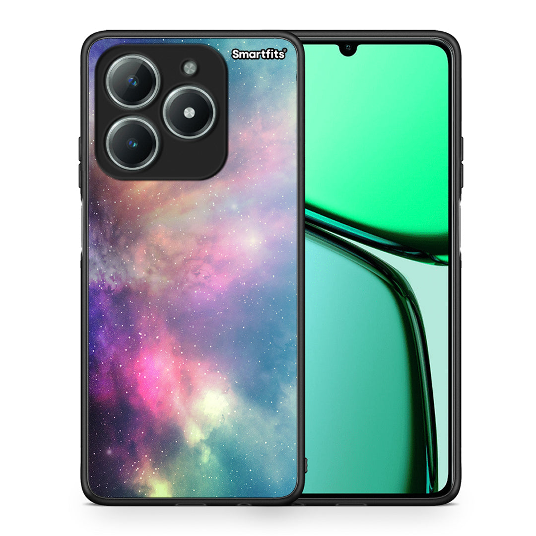 Θήκη Realme C61 Rainbow Galaxy από τη Smartfits με σχέδιο στο πίσω μέρος και μαύρο περίβλημα | Realme C61 Rainbow Galaxy case with colorful back and black bezels