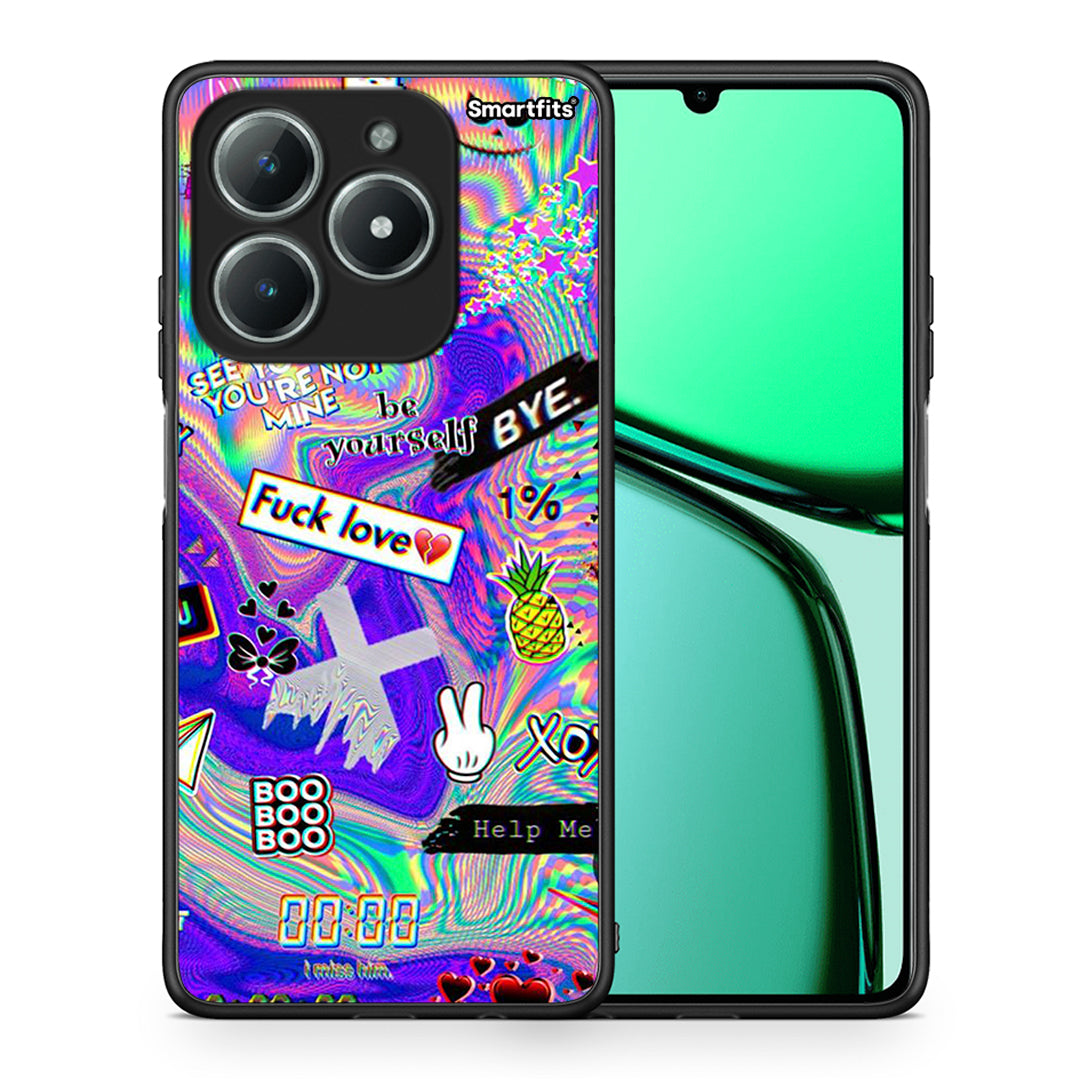 Θήκη Realme C61 Game Over από τη Smartfits με σχέδιο στο πίσω μέρος και μαύρο περίβλημα | Realme C61 Game Over case with colorful back and black bezels