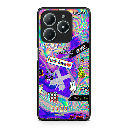 Realme C61 Game Over θήκη από τη Smartfits με σχέδιο στο πίσω μέρος και μαύρο περίβλημα | Smartphone case with colorful back and black bezels by Smartfits