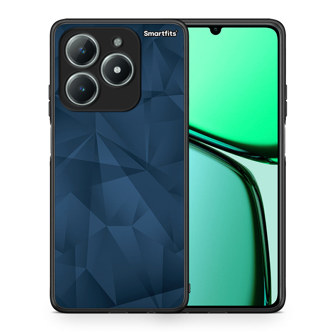 Θήκη Realme C63 4G Blue Abstract Geometric από τη Smartfits με σχέδιο στο πίσω μέρος και μαύρο περίβλημα | Realme C63 4G Blue Abstract Geometric case with colorful back and black bezels