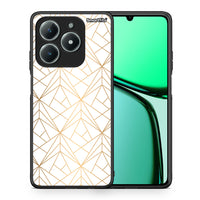 Thumbnail for Θήκη Realme C61 Luxury White Geometric από τη Smartfits με σχέδιο στο πίσω μέρος και μαύρο περίβλημα | Realme C61 Luxury White Geometric case with colorful back and black bezels