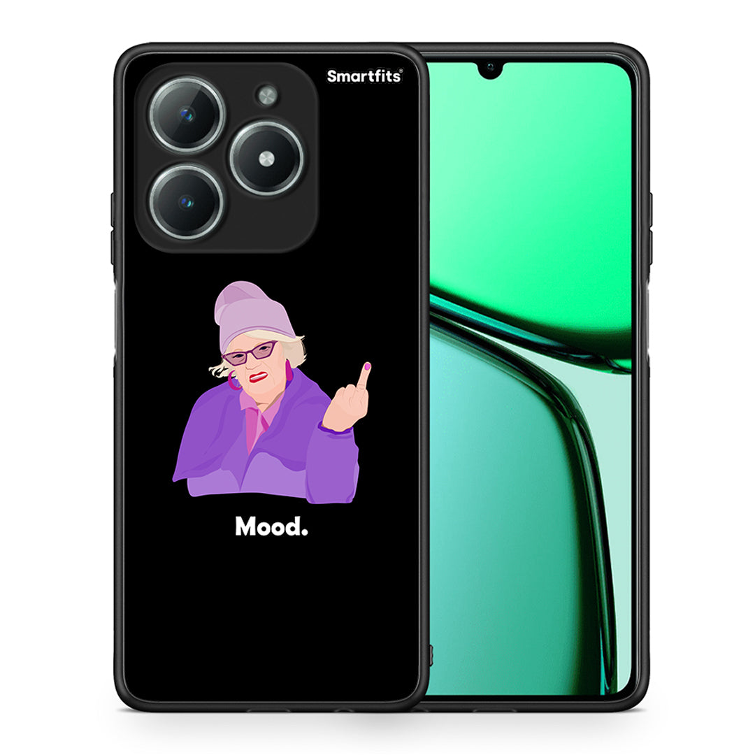 Θήκη Realme C61 Grandma Mood Black από τη Smartfits με σχέδιο στο πίσω μέρος και μαύρο περίβλημα | Realme C61 Grandma Mood Black case with colorful back and black bezels