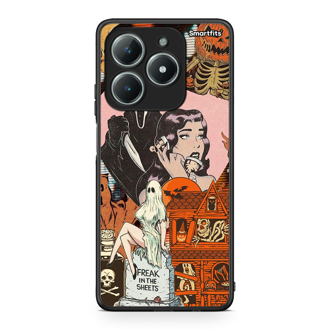 Realme C63 4G Halloween Collage Θήκη από τη Smartfits με σχέδιο στο πίσω μέρος και μαύρο περίβλημα | Smartphone case with colorful back and black bezels by Smartfits