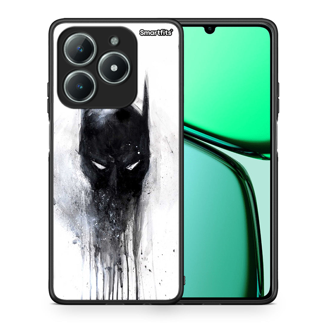 Θήκη Realme C61 Paint Bat Hero από τη Smartfits με σχέδιο στο πίσω μέρος και μαύρο περίβλημα | Realme C61 Paint Bat Hero case with colorful back and black bezels