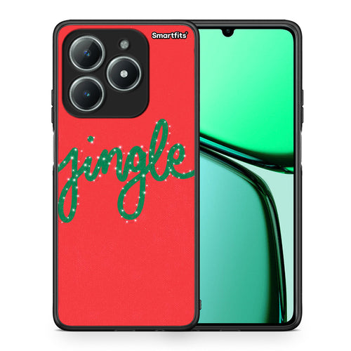 Θήκη Realme C63 4G Jingle Xmas από τη Smartfits με σχέδιο στο πίσω μέρος και μαύρο περίβλημα | Realme C63 4G Jingle Xmas case with colorful back and black bezels