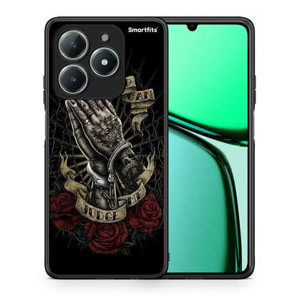 Θήκη Realme C63 4G Judge By God από τη Smartfits με σχέδιο στο πίσω μέρος και μαύρο περίβλημα | Realme C63 4G Judge By God case with colorful back and black bezels