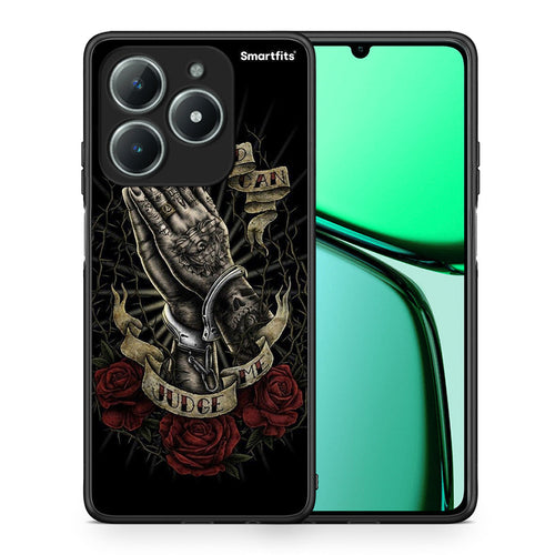 Θήκη Realme C63 4G Judge By God από τη Smartfits με σχέδιο στο πίσω μέρος και μαύρο περίβλημα | Realme C63 4G Judge By God case with colorful back and black bezels