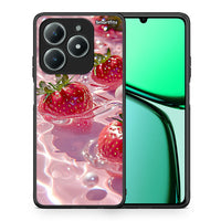 Thumbnail for Θήκη Realme C63 4G Juicy Strawberries από τη Smartfits με σχέδιο στο πίσω μέρος και μαύρο περίβλημα | Realme C63 4G Juicy Strawberries case with colorful back and black bezels