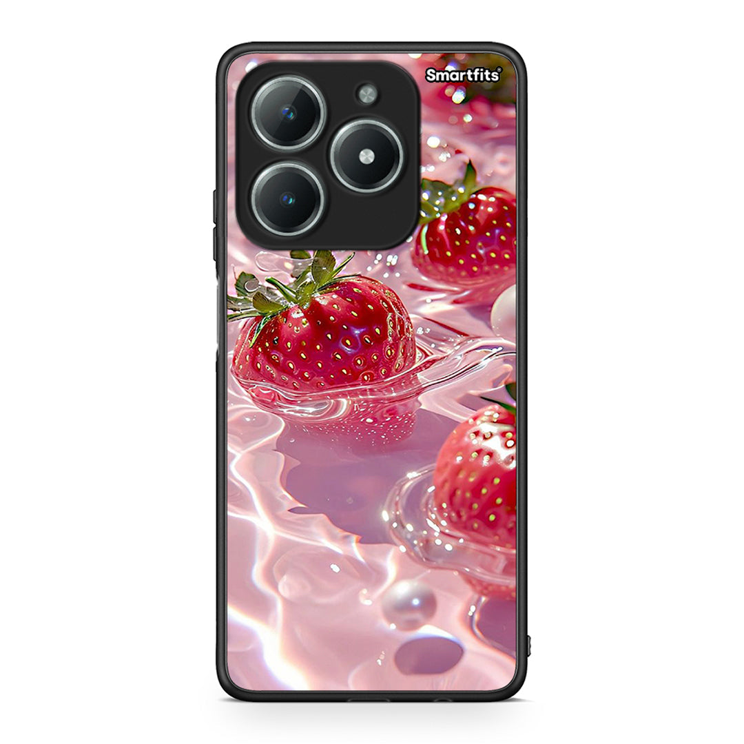 Realme C61 Juicy Strawberries θήκη από τη Smartfits με σχέδιο στο πίσω μέρος και μαύρο περίβλημα | Smartphone case with colorful back and black bezels by Smartfits