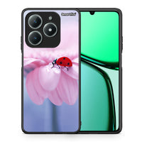 Thumbnail for Θήκη Realme C61 Ladybug Flower από τη Smartfits με σχέδιο στο πίσω μέρος και μαύρο περίβλημα | Realme C61 Ladybug Flower case with colorful back and black bezels