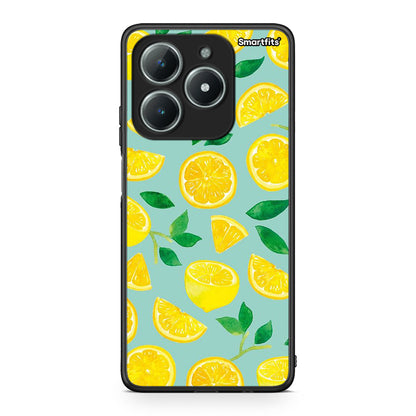 Realme C61 Lemons θήκη από τη Smartfits με σχέδιο στο πίσω μέρος και μαύρο περίβλημα | Smartphone case with colorful back and black bezels by Smartfits