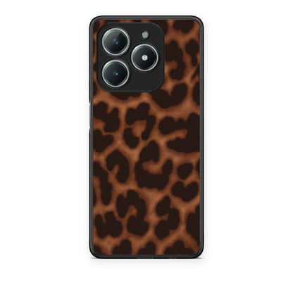 Θήκη Realme C63 4G Leopard Print Dark Brown από τη Smartfits με σχέδιο στο πίσω μέρος και μαύρο περίβλημα | Realme C63 4G Leopard Print Dark Brown case with colorful back and black bezels