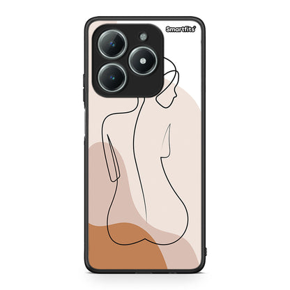 Realme C61 LineArt Woman θήκη από τη Smartfits με σχέδιο στο πίσω μέρος και μαύρο περίβλημα | Smartphone case with colorful back and black bezels by Smartfits