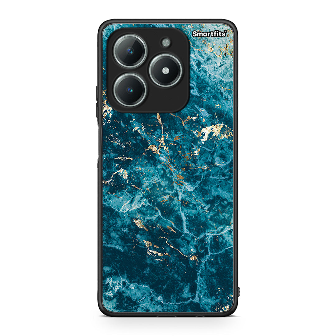 Realme C61 Marble Blue θήκη από τη Smartfits με σχέδιο στο πίσω μέρος και μαύρο περίβλημα | Smartphone case with colorful back and black bezels by Smartfits